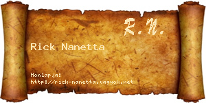 Rick Nanetta névjegykártya